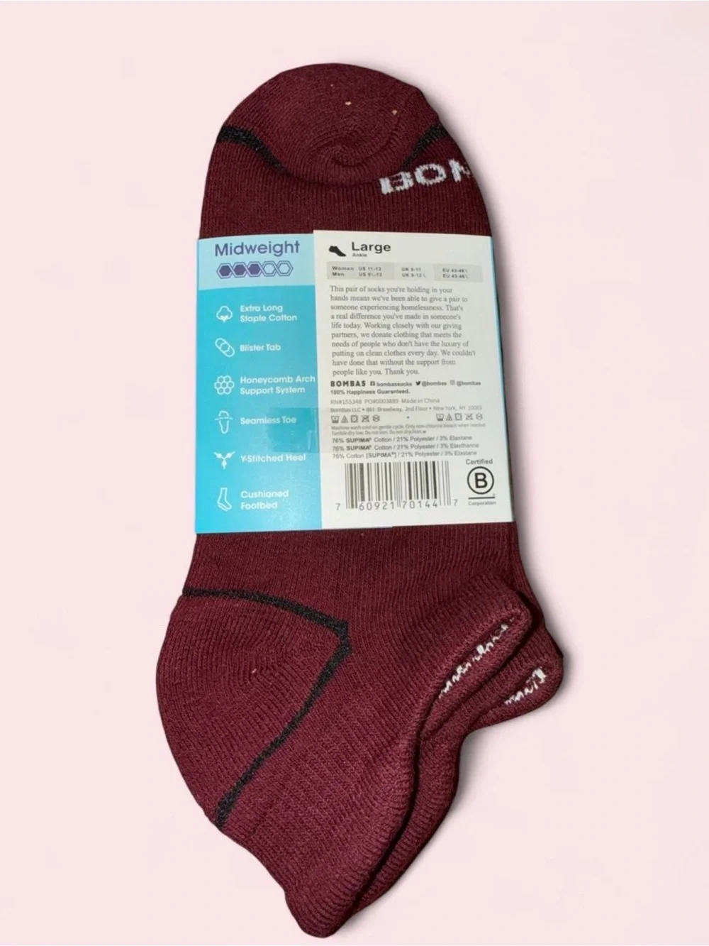 Bombas No Show Socks - Maroon